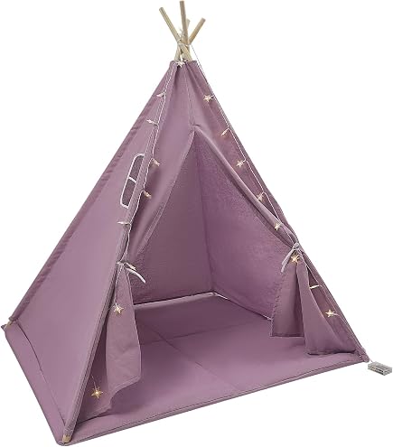 zelt lila Tipi für Kinder, Kinderzelt mit Bodenmatte und Lichterkette, Faltbares Spielzelt aus Baumwolle, Spielhaus für drinnen & draußen 120 * 120 * 140cm (Weiß) Spielzeug Choose Option:Goggles Blue/Orange with Clear Lens Gravel-Pack QL3.1 - Fahrradtasche Category:Bremsteile  und Zubehör