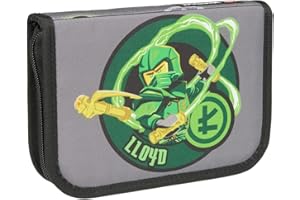 SKANDO BAGS Etui mit Inhalt Lego NINJAGO, Elemental Master of Energy: Enthält Bleistifte, Farbstifte, Radiergummi, Anspitzer, Lineal und mehr. Mit Namensschild und haltbarem PVC-freiem Material