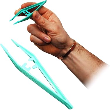 25-Pack Qualicare 12.5cm First Aid Plastic Tweezers – Non-Sterile, Reusable, Serrated Tip