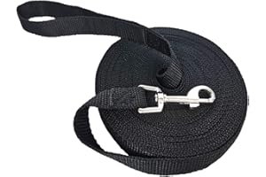 LUCHAI Longe pour Chien 5m/ 10m / 15m Noir, Laisse de Dressage pour Chien, Laisse Longue pour Chien de Petites à Grandes Taille