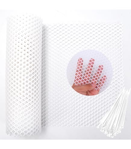 BEASAFY 40cm × 5m kunststofgaas, zwart kunststofhek met 100 nylon kabelbinders, op maat snijdbaar balkon tuin beschermingsnet als grasbeschermingsgaas mollengaas