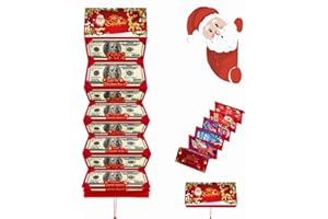 Dewppxi Weihnachts Geschenkumschlag Mit 10 FäChern, Geldgeschenke Weihnachten Kartenhalter, Geldgeschenk Weihnachten, üBerraschungs Geldumschlag, Weihnachtskarten Geldhalter FüR Bargeld