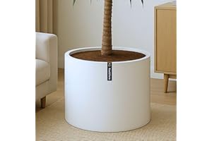 Fox & Fern Pot de Fleur Interieur et Extérieur, Jardinieres Exterieur, Pot Plante Résistant UV et Gel avec Bouchon de Drainage, Fiberstone, Jardiniere, Pot de Fleur Exterieur Grande Taille, Pot Unique