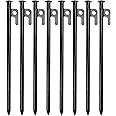 Arabest Tent Stakes, 8 Pack High Strength Steel Tent Stakes Heavy Duty, 30 CM Long Anchoring Tent Pegs, Unbreakable and Inflexible Camping Stakes for Outdoor and Gardening