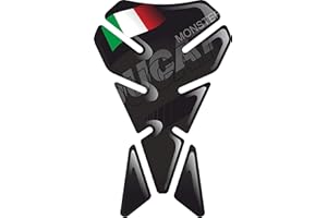 PARASERBATOIO ADESIVO, TANKPAD, TANKSCHUTZ, PROTECTION DE RESEVOIR, RESINATO EFFETTO 3D compatibile con DUCATI MONSTER 600 696 1200 620 CORSE BLACK