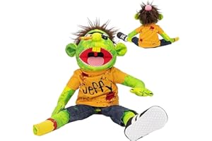 Weshaso Jeffy Puppet Plush Toy Doll, 23.6inch Funny Puppets Toy with Working Mouth, Soft Stuffed Hand Puppet for Play House Gift for Birthday Christmas Halloween Party (B)
