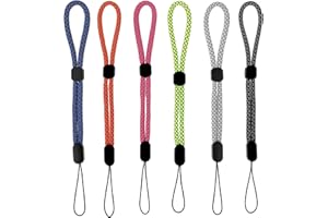 GEEHUA 6 correas de muñeca para la mano, cordón corto para teléfono con efecto reflectante, correa universal para cámara y cartera