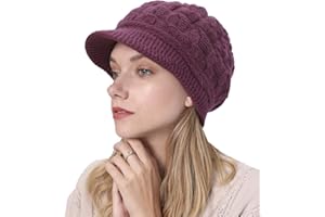 YAMEE Gorro Invierno Mujer,Gorro de Punto con Visera,Boinas Slouch Beanie Elegante,Sombrero Invierno Cálido Gorras