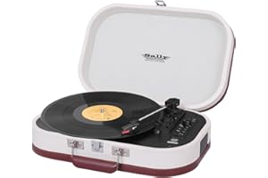 Trevi TT 1020 BT, 33, 45 und 78 RPM Vinyl-Plattenspieler, Tragbarer Plattenspieler mit Kabelloser Verbindung, MP3, USB und Kodierfunktion, mit Integrierten Stereo-Lautsprechern, Vintage-Modell, Beige