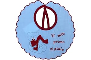 LaVelahome Bavaglino neonato PRIMO NATALE natalizio 100% cotone made in italy
