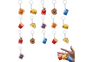 Vexquivera 16 PCS Fidget Keyring Adorable Keychains for Stress and Anxiety Relief Sensory Toy Gifts Fidgets Creative Stress Relieving Pendants Fidget Toys Party Bag Fillers for Kids Keyring Key