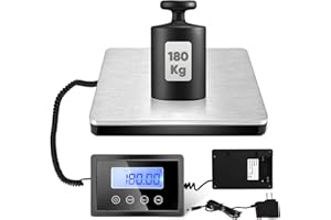 SenDeluz Pese Bagage Balance Colis Numérique, Balance Postale 180 kg, Fonction Hold Tare, écran LCD Auto Off, Balance Légère avec Batterie et Chargeur USB Pour Colis Bagages Poste Maison Cuisine
