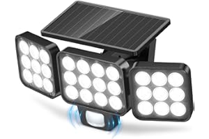 GEARLITE Solar Security Lights Outdoor Motion Sensor, 3500 LM Solar Lights Outdoor Garden with 270° Wide Illumination Angle, Up to 15 Hours 3 Modes IP65 Light for Garage, Front Door and Yard