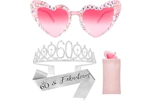 Bingtoo Geburtstagssonnenbrille, Krone und Schärpe für Frauen, Krone Geburtstag Erwachsene, Geburtstag Deko