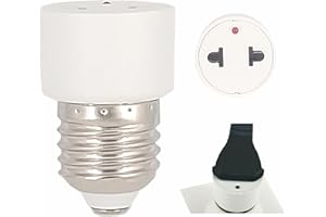 FExYinz Adaptateur E27 vers Prise - Transformez votre douille en prise électrique - Blanc - 250V 2A 2 pièces