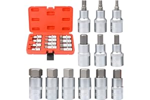 oumuik Set di punte per cacciavite, 12 pezzi, chiave a brugola, adattatore interno esagonale 5-22 mm