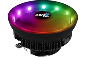 Aerocool COREPLUS, Disipador CPU, Ventilador 12cm ARGB, TDP 110W, Negro