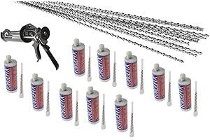 TRADEWISE Crack Stitch Repair KIT with Polyester Resin 20 Bars 10 Resin & Gun