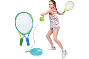 sobebear Kids Badminton Training Racket Kit, Tennis Training set with Tennis Ball & Trainer Rebounder Base, for Children & Adults Age 3+ Years