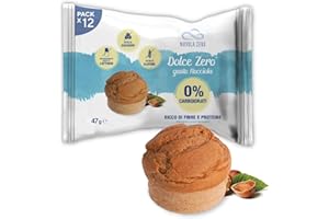 NUVOLAZERO Nuvola Zero - Dolce Zero Avellana, Sin Carbohidratos, Dulces Sin Azúcar, Sin Lactosa, Sin Gluten, Alto En Fibra, Paquete De 12 Uds, Fabricado en Italia