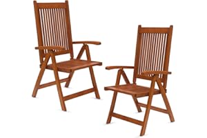 ‎TERRA HOME Terra Home - 2-er Set Holz Gartenstuhl Holstein - klappbar, wetterfest, Hochlehner - Outdoor Klappstuhl für Garten, Terrasse und Balkon