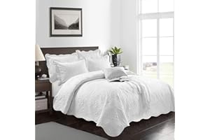 AMEHA Quilted Bedspreads King Size - 3 Piece Microfibre Comforter Set includes Modern Bed Throw 230x250 cm + 2 Pillow Shams 50 x 70 cm