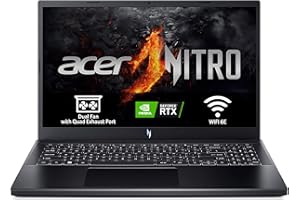 Acer Nitro ANV15-51-51M7 - Gaming 15.6" Full HD IPS 144Hz (Intel Core i5-13420H, 16GB RAM, 512GB SSD, NVIDIA GeForce RTX 4050, Bez systemu operacyjnego) Czarny - klawiatura QWERTY Hiszpański