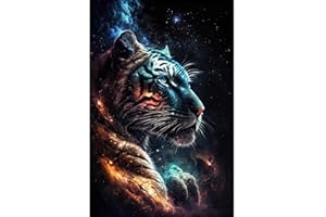 SYBDXJ 5D Diamond Art Painting Kit, Diamant Painting Bilder Set, Diamant Malerei Strass Stickerei Malerei Painting Set für Erwachsene, Kinder, Haus, Wand Dekoratione (Tiger)