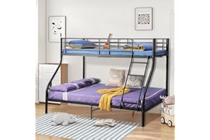 FetiNes Letto a castello 140 x 200 cm con rete a doghe e 2 cassetti, culla con scala e protezione dalle cadute, letto a castello - nero