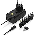 ANSMANN 12V Netzteil APS 600 Netzstecker bis max. 600mA (7 universal Adapter Stecker) Netzadapter / Steckernetzteil für Elekt