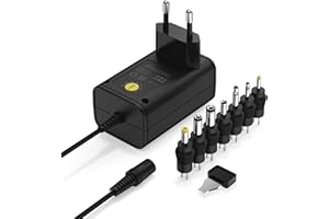 ANSMANN APS 1000 Alimentatore 12 V – Spina di alimentazione Fino a MAX. 1000 mA (con 7 adattatori universali) Adattatore di alimentazione per l'alimentazione di molti piccoli dispositivi elettrici