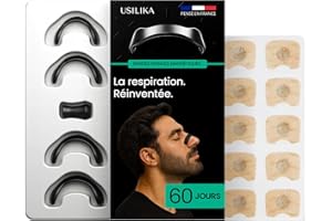 USILIKA Ecarteur Nasal Magnétique Premium Notice – Pack 60 Jours (120 Patchs) Aimantés – Anti Ronflement efficace puissant, Dilatateur Nasal pour Respiration Optimale, Sommeil Réparateur & Activité Sportive