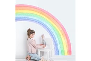 Supzone Adesivi Murali Bambini Grandi Arcobaleno 140 x 160 cm, Adesivi da Parete Acquerello Arcobaleno Decorazione Murale Ragazze Camere Bambini Camera da Letto Soggiorno