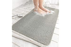 MTWSJIA Bath Mat for Inside Shower,60x90cm Loofah Shower Mat Non Slip Anti Mould Antibacterial Soft PVC Bath Mat for Bathroom Wet Shower Areas