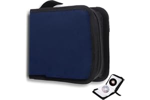 QHKLEW Porta CD Custodia, Dvd Organizzatore, Protable Oxford Panno 40 Dischi CD, Cerniera Custodia Organizer per Dischi Protettivi per Viaggi in Auto, Blu