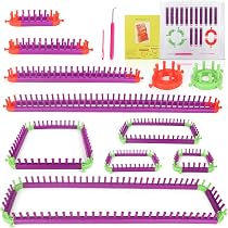 MYLERCT Kit Tricotin Manuel 2 En 1 – Rond 19 Cm + Rectangle 26 Cm – Rouge, Idéal Débutants Et Projets Fun