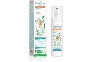Puressentiel Spray oczyszczający powietrze 75 ml, 100% naturalny spray do pomieszczeń, odświeżacz powietrza, eliminator zapachów, organiczne olejki eteryczne, do domu, samochodu i biura, bez gazu