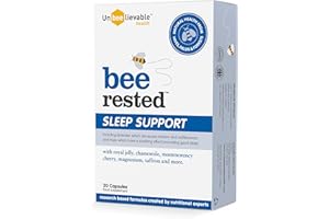 Unbeelievable Health Bee Rested Sleep Support Supplement - Created by Nutritional Experts - Therapeutic Ingredients Include Royal Jelly, Saffron, Chamomile & Lavender