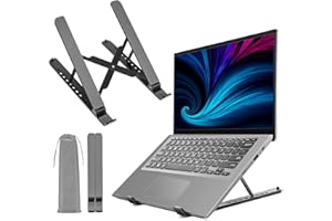 AOVUYCK-STORE Soporte Portátil, Soporte Ordenador Portatil con 8 Ángulos Ajustable, Elevador Portatil Ventilado Plegable con Plástico ABS y Silicona Antideslizante, para Portátiles Tableta Teléfono (10-15,6 ")