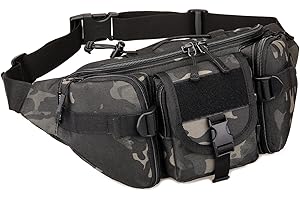 Taktische Herren Hüfttasche Molle Bauchtasche Wasserabweisend Gürteltasche Unisex Damen Herren Robuste Waist Pack Fanny Pack für Outdoor Laufen Reise Wandern Radfahren Camping Trekking Freizeit