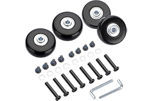 IGNPION 4pcs roulettes de Valise avec vis noires Roues de Rechange réparation de roulements pour Valise de Bagage 50 * 18mm