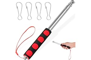 PEVRUAY Astas Bandera Telescópicas, 2m Astas y Piezas pertiga telescopica, Mastil Bandera Exterior Inoxidable Extensible Plegable Asta, Palo telescopico de Bandera para Guía de Viaje Banner