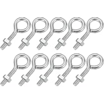 Tornillo Ojo Colgar Asegurar Pernos De Ojo M4x50 Mm - Pack De 10 Unidades, Acero Al Carbono Zincado, Para Colgar O Asegurar Cables Pernos Ojo M4