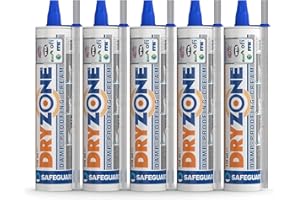 Dryzone Traitement Remontées Capillaires 5 x 310ml – Injection Murale Anti-Humidité – Barrière d’Étanchéité – Protection 20 Ans