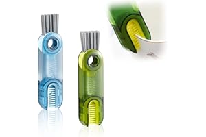 Feliciay 2pcs 3-in-1 Cup Lid Crevice Cleaning Brush, Multifunctional Water Bottle Cover Crevice Cleaning Brush,Cleaning Tools for Home Kitchen, Portable Bottle Cleaning Brush,Two colors
