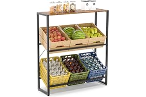 ‎SUHU Suhu Getränkekistenregal 6 Kisten Getränkeregal mit Ablage Regal Getränkekisten Küche Kistenregal Wasserkistenregal Bierkistenregal, Speisekammer Abstellraum Balkon Belastbarkeit 150kg Schwarz