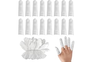 Lunaanda 100 Stück Fingerlinge, Fingerschutz aus Baumwolle, Cotton Finger Cots White Anti Scratch Daumenschutz Atmungsaktiv Fingerkappen Abdeckung Komfortabel Fingerkuppenschutz