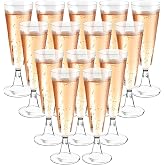 Behiruch 30 Pieces Plastic Champagne Flutes 160ml Clear Flutes Reusable for | Plastic Elegant Reusable Beer Wine Cocktail Gla
