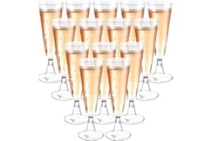 Behiruch 30 pezzi da Champagne Eleganti in Plastica, 160ml - Lavabili e Riutilizzabili - Calici Flute Plastica Rigida, Bicchieri Spumante, Bicchieri da Champagne, Calici Vino per Feste, Matrimoni