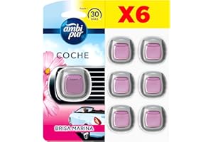 AMBIPUR Ambi Pur Car Océano Difusor Y Fragancia Para Ambientador De Clip Para Coche 2ml 6 Unidades, EliminarLos Olores En El Coche